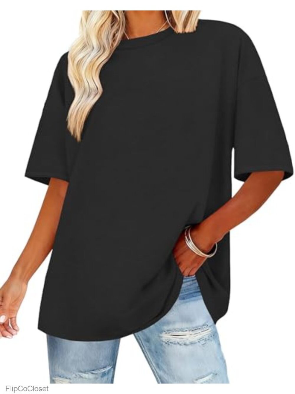 Womens Oversized T-Shirt Loose Fit Graphic Tee Casual Summer Top